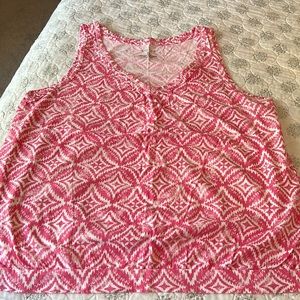 Sonoma size XL pink and white tank top